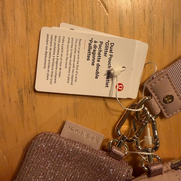 Lululemon Athletica Pink Glitter Wristlet Set - Picture 2 of 5
